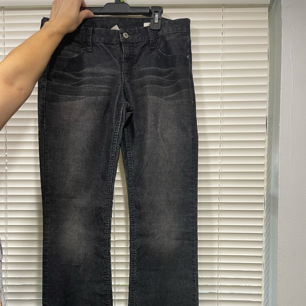 Arizona Jean co, womens corduroy black wash pants size 9